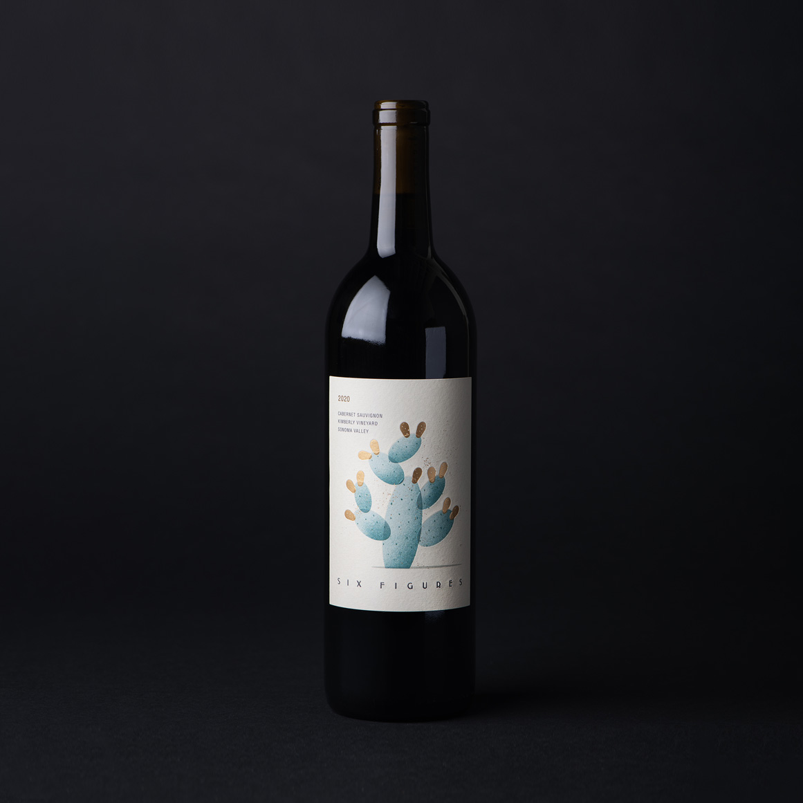 A bottle of Six Figures 2020 Cabernet Sauvignon.